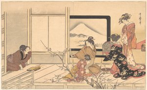 Ruoan valmistaminen Warblerille..., 1798. tekijältä Kitagawa Utamaro