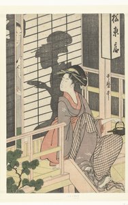 Tarjoilija Matsu Higashiya -teehuoneessa tekijältä Kitagawa Utamaro