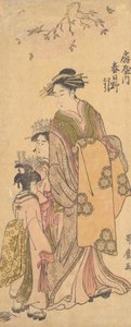 Oiran Kasugan Ogi ja Otopara, vai mitä? 1788. tekijältä Kitagawa Utamaro