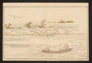 Sumida-joen rannat lumessa tekijältä Kitagawa Utamaro