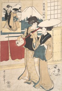 Kaksi Eta-luokan tori-oi-naismuusikkoa, 1700-luvun loppu - 1800-luvun alku. tekijältä Kitagawa Utamaro