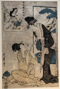 Kaksi naista V näytöksessä, sarjasta Chūshingura tekijältä Kitagawa Utamaro