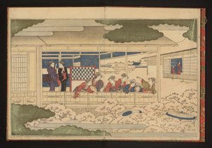 Katsele paraatia pääkadulla, Nakanochôlla, Yoshiwaran huvipuistossa tekijältä Kitagawa Utamaro