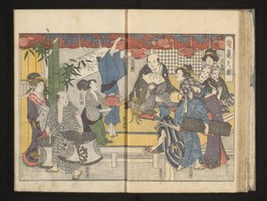 Valmistelut lyhtyjuhlaan tekijältä Kitagawa Utamaro