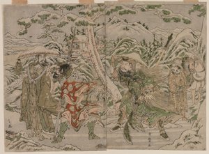 Talvikohtaus Kolmen kuningaskunnan romanssista, n. 1790. tekijältä Kitagawa Utamaro