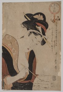Nainen kirjoittaminenNainen kirjoittaminen tekijältä Kitagawa Utamaro