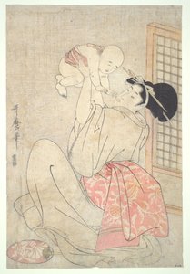 Nainen ja vauva tekijältä Kitagawa Utamaro