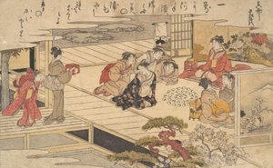 Naiset leikkivät peliä kuorilla, 1790. tekijältä Kitagawa Utamaro