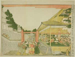 IV näytös (Yondanme), sarjasta "Perspective Pictures of the Storehouse of Loyal Retainers (Uki-e kanadehon Chushingura)" tekijältä Kitao Masayoshi