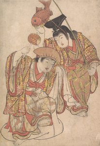 Boys Maquerading as Daikoku and Ebisu, ca. 1780. tekijältä Kitao Shigemasa