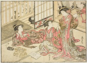Kado Daikokuyan kurtisaanit kirjasta "Mirror of Beautiful Women of the Pleasure Quarters (Seiro bijin awase sugata kagami)," voi. 2 tekijältä Kitao Shigemasa