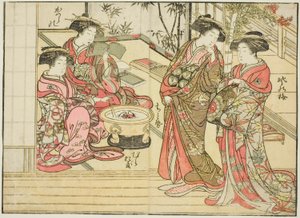 Otawarayan kurtisaanit kirjasta "Mirror of Beautiful Women of the Pleasure Quarters (Seiro bijin awase sugata kagami)," voi. 2 tekijältä Kitao Shigemasa