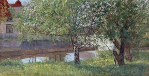 Kanavan osa talolla ja puita tekijältä Kitty Lange Kielland