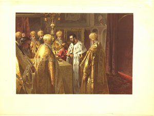 Nikolai II:n kruunajaiset. Eukaristia, 1899 tekijältä Klavdiy Vasilievich Lebedev