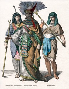 Egyptin kuningas ja miespuoliset palvelijat, 1800-luvun puoliväli tekijältä Knilling
