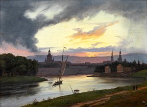 Norjalainen:  Dresden at Sunset Dresden auringonlaskun aikaan