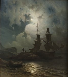 Norjalainen:  Norjan rannikolla Moonlight on the Coast of Norway: Moonlight on the Coast of Norway