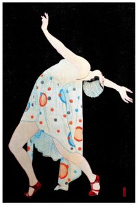 Art Deco moga tai moderni tyttö tanssii tekijältä Kobayakawa Kiyoshi
