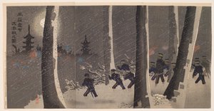 Suuri kiivas taistelu lumessa Niuzhuangin lähellä tekijältä Kobayashi Kiyochika