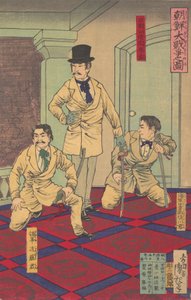 Kuva suuresta Korean sodasta Chosen dai senso no zu, elokuu 1882. tekijältä Kobayashi Kiyochika