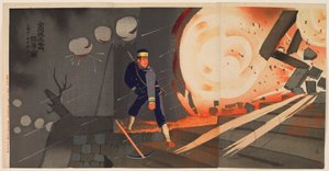 Jinzhoun linnoituksen kaatuminen: Yksityinen ensimmäisen luokan Onoguchi Tokuji tekijältä Kobayashi Kiyochika