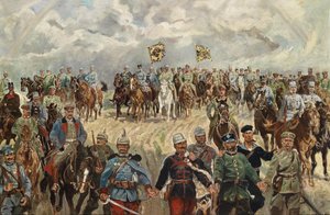 Liittoutuneiden monarkit komentajansa kanssa ensimmäisessä maailmansodassa 1914-1918 tekijältä Koch