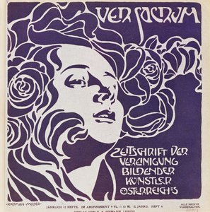 Ver Sacrum -lehden 4. numeron kansi vuodelta 1899, joka oli jugendtyylisen Sezession-liikkeen taiteilijoiden lehti ... tekijältä Koloman Moser