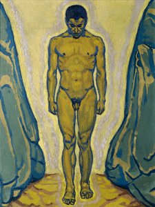 Seisoo alasti kivien välissä tekijältä Koloman Moser