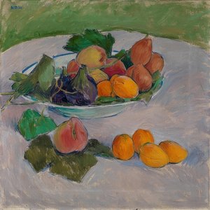 Asetelma hedelmien ja lehtien kanssa. 1910 tekijältä Koloman Moser