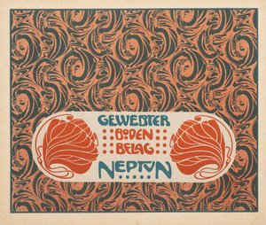 Kudottu lattia Neptune, 1901. tekijältä Koloman Moser