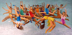 Leaping High, 2014 (itäinen guassi riisipaperilla)