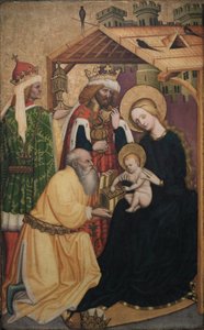 Maagisten palvominen, 1440-luvun alku (öljy paneelille). tekijältä Konrad Laib