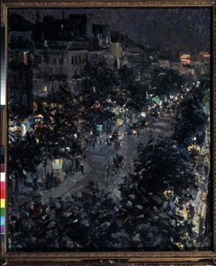 Paris At Night, Boulevard Des Italians tekijältä Konstantin Alekseevich Korovin