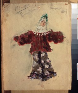 Pukusuunnittelu Cesare Pugnin (1802-1870) balettiin Pieni ryhähkö hevonen (C.Pugnin baletin Pikku ryhähkö hevonen pukusuunnittelu). Konstantin Aleksejevitš Korovin (Konstantin Korovin) (1861-1939) työ, akvarelli paperille tekijältä Konstantin Alekseevich Korovin