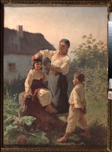Seppeleen sitominen - Konstantin Aleksandrovich Trutovski (Troutovsky) (1826-1893) maalaus, öljy kankaalle