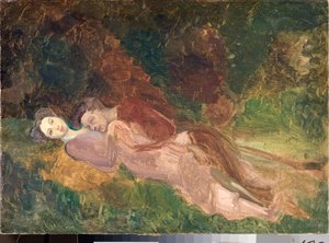 Lovers (Lovers) - Konstantin (Konstantin) Andreevich Somovin (1869-1939) maalaus, öljy kankaalle tekijältä Konstantin Andreevic Somov