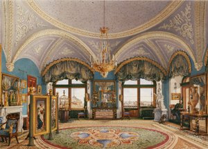 Talvipalatsin sisätilat. Keisari Nikolai I:n kulmahuone, 1800-luvun puoliväli.