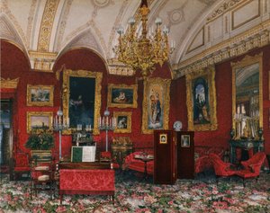 Talvipalatsin sisätilat. Suurprinsessa Maria Nikolajevnan tutkimus, 1800-luvun loppu.