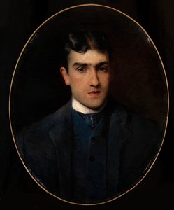 Lucien Guitryn muotokuva (1860-1925) (Lucien Guitryn muotokuva) - Konstantin Jegorovich Makovskin (Constantin Makovski) maalaus (1839-1915) öljy kankaalle (64x51 cm) - Yksityinen kokoelma tekijältä Konstantin Egorovich Makovsky