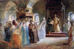 Tsaari Aleksei Michaylovich (1629-76) valitsi morsiamen tekijältä Konstantin Egorovich Makovsky
