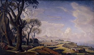 Maisema puiden kanssa, 1927