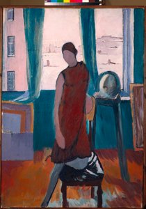 ""Pajassa"" (Studiossa) Konstantin Istominin (1887-1942) maalaus 1929 - Öljy kankaalle - Valtion Tretjakovin galleria, Moskova tekijältä Konstantin Istomin