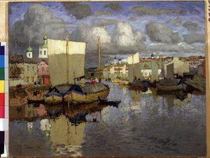 ""Pihkova"" Konstantin (Konstantin) Gorbatovin (1876-1945) maalaus 1919 Venäjän valtionmuseo, Pietari