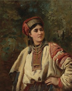 Konstantin Makovsky - Nainen kansallispuvussa tekijältä Konstantin Makovsky