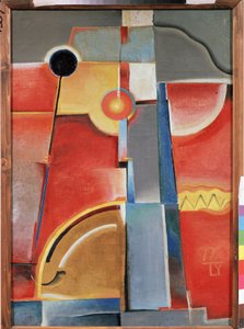 Rakennusvärit. (Värirakenne). Maalaus Konstantin Konstantinovich Medunetsky Medunetsky (Medunetsky, Medunetsky) (1899-1935), öljy kankaalle tekijältä Konstantin Medunetsky