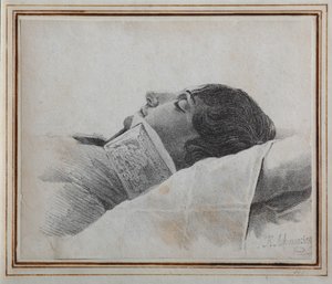 Dimitri Venevitinov 1805-1827 kuolinvuoteella, 1827 tekijältä Konstantin Yakovlevich Afanasyev