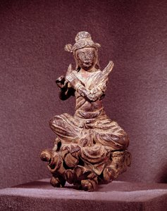 Art Coreen: kultaisen pronssin Apsaran esitys, joka on Celeste. Silla-kausi (7.-10. vuosisata). Korean kansallismuseo tekijältä Korean School