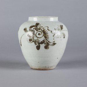 Kukkakuvioitu purkki, Yi-dynastia, 1392-1910 (keraaminen)