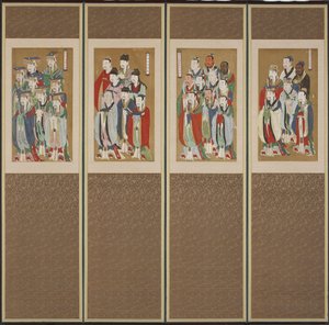 Processional Scene, Choson-dynastia (väri paperille ja silkille)