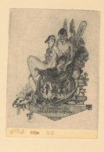 Siellä on ex libris István Lusztilta Entinen teatteri dr. István Lustig (otsikko esineessä)